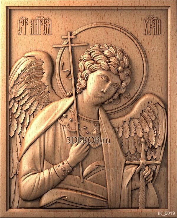 Икона Святой Ангел Хранитель, резьба по дереву