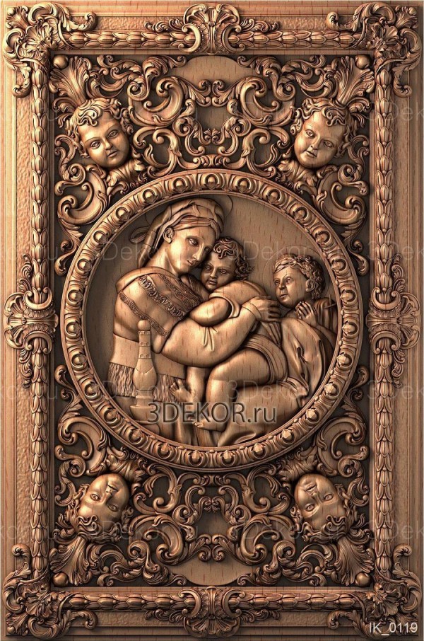 Икона Мадонна с младенцем и Иоанном Крестителем