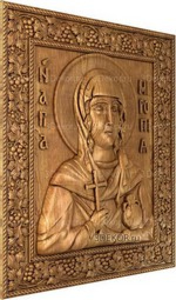 Икона Святая мученица Миропия, резьба по дереву