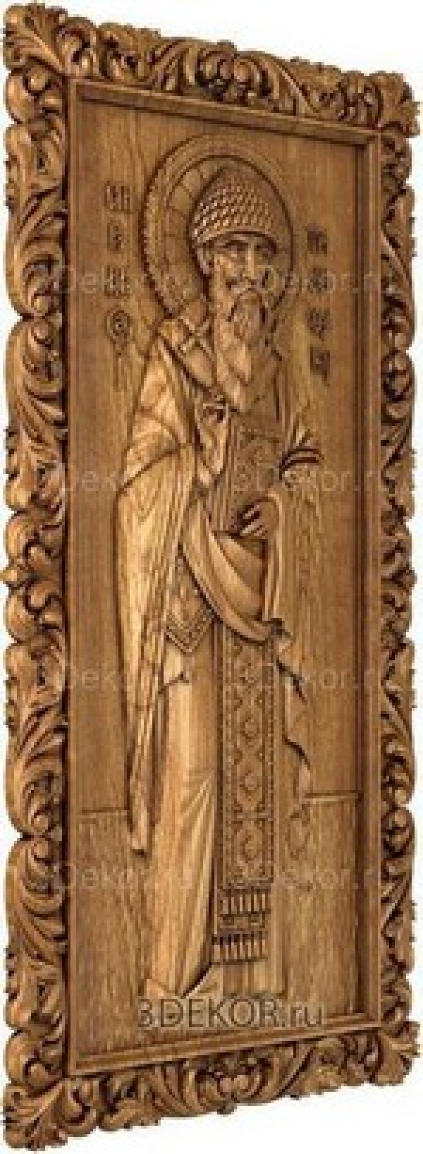 Икона Святитель Спиридон Тримифунтский, резная