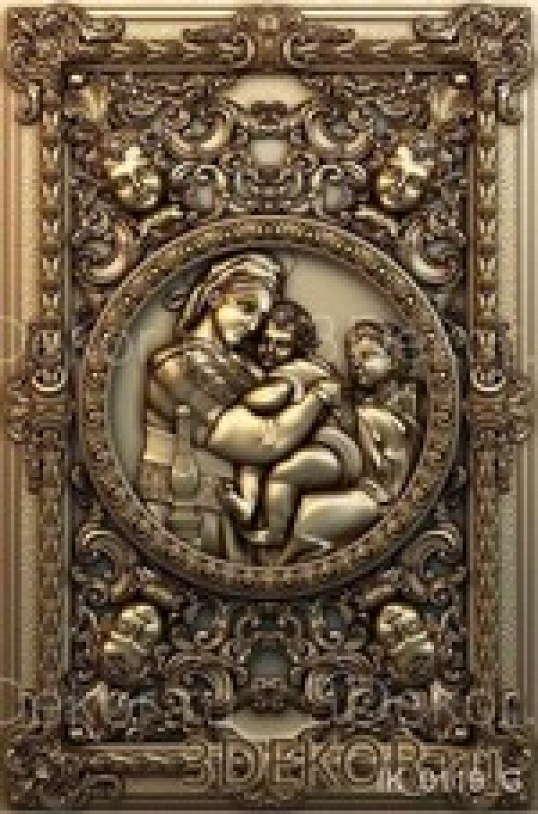 Икона Мадонна с младенцем и Иоанном Крестителем