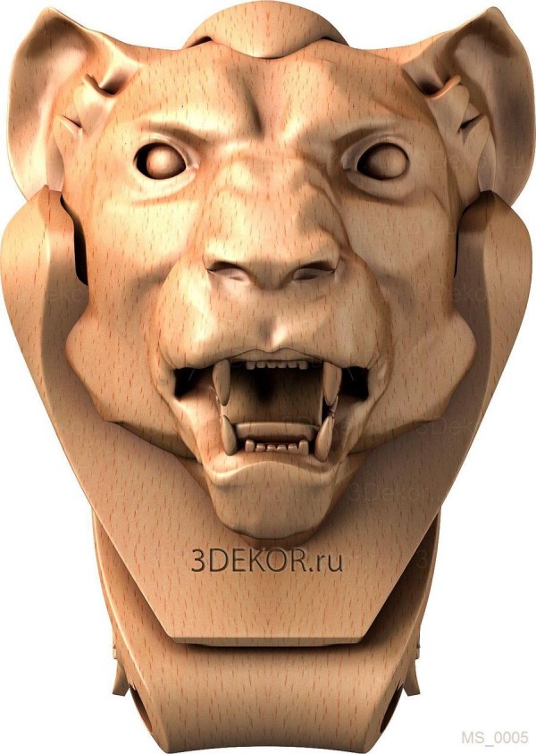 Голова львицы на постаменте